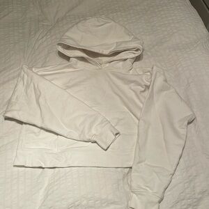 TNA cropped white hoodie, size: L
